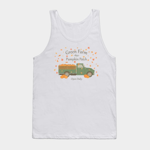 Green Farm Pumpkin Patch Tank Top by everinseason